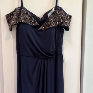 Xscape Embelished Cold Shoulder Gown
